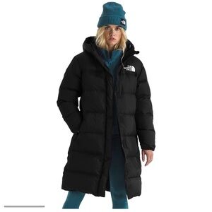 The North Face Women's Long Black Puffer Jacket - Small
